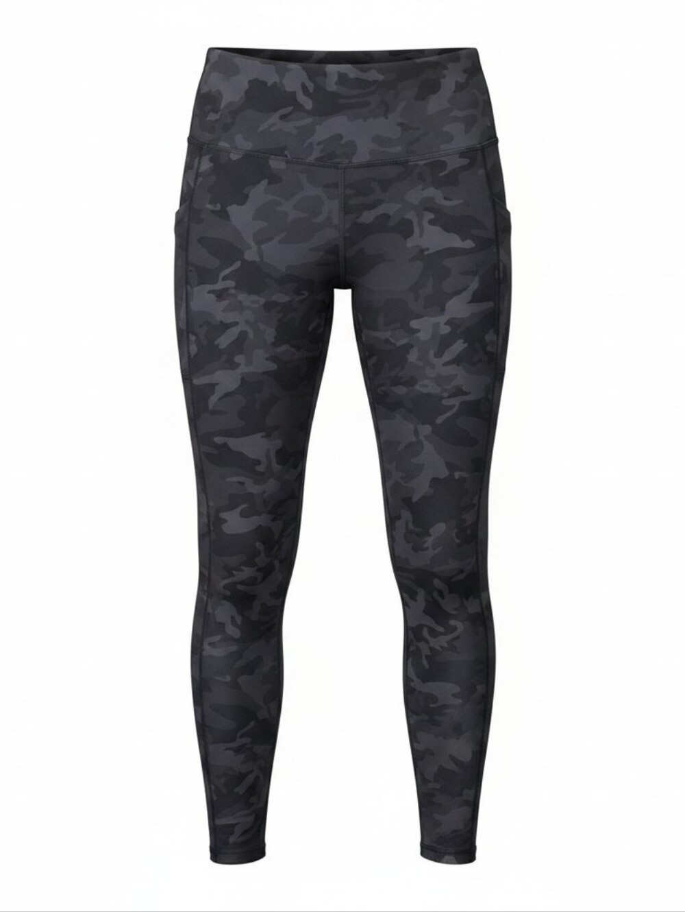 Tuff Athletics High-Waist Camo Performance Leggings Black/Gray XL